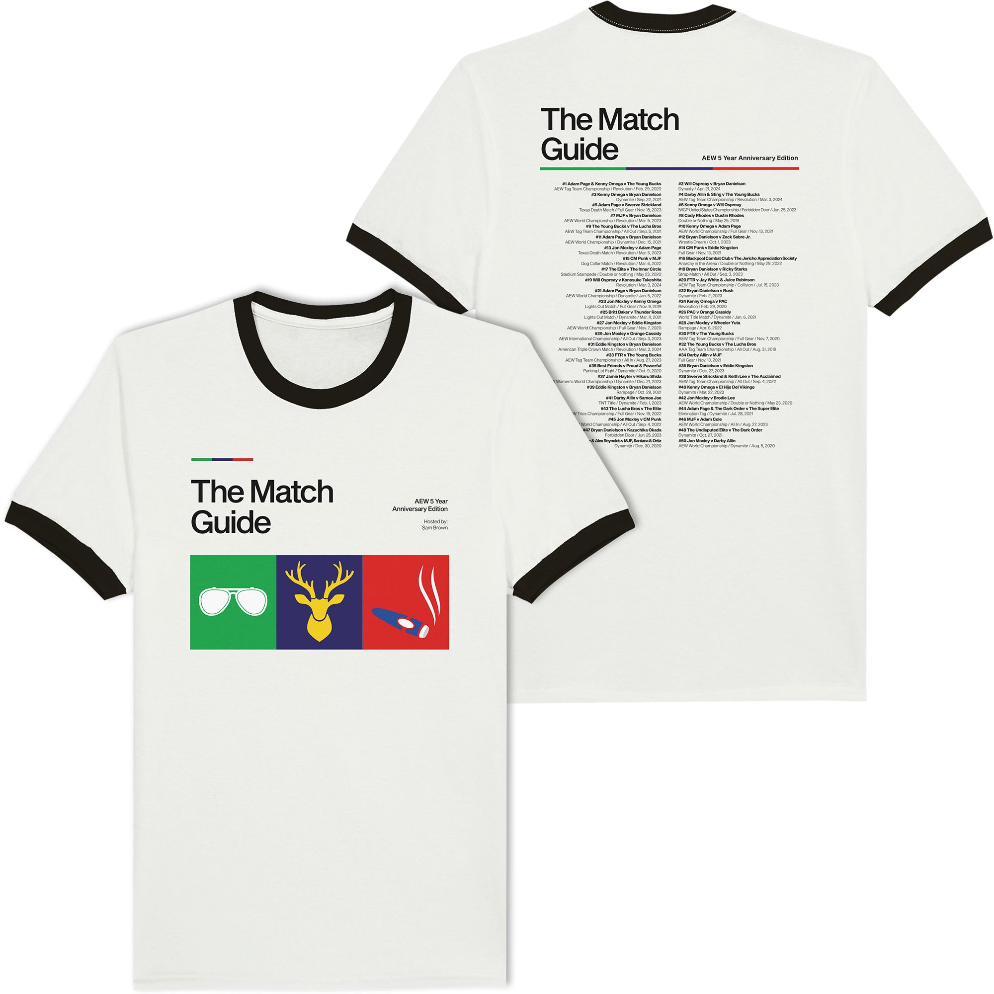 The Match Guide Deluxe Ringer Tee (AEW 5 Year Anniversary Edition)