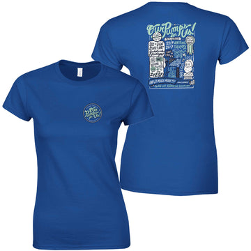 Our Pumps For Us! Deluxe Blue Women's Tee