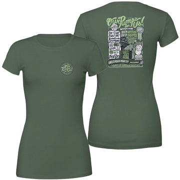 Our Pumps For Us! Deluxe Military Green Women's Tee