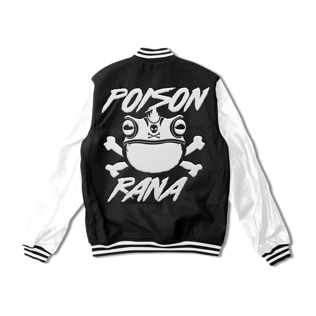 Poisonrana Black & White Varsity Jacket