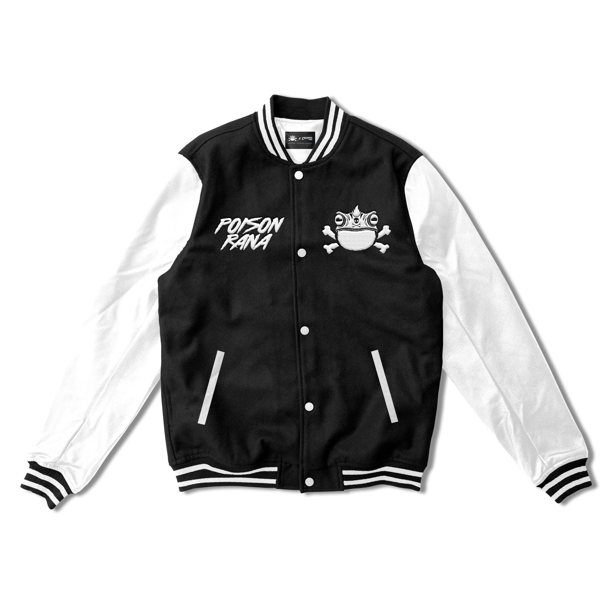 Poisonrana Black & White Varsity Jacket